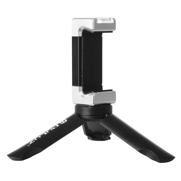 Trípode de plástico plegable PULUZ + soporte de abrazadera de aleación de aluminio con zapata fría para iPhone, Galaxy, Huawei, Xiaomi, Sony, HTC, Google y otros teléfonos inteligentes, Tripod+Clamp 3