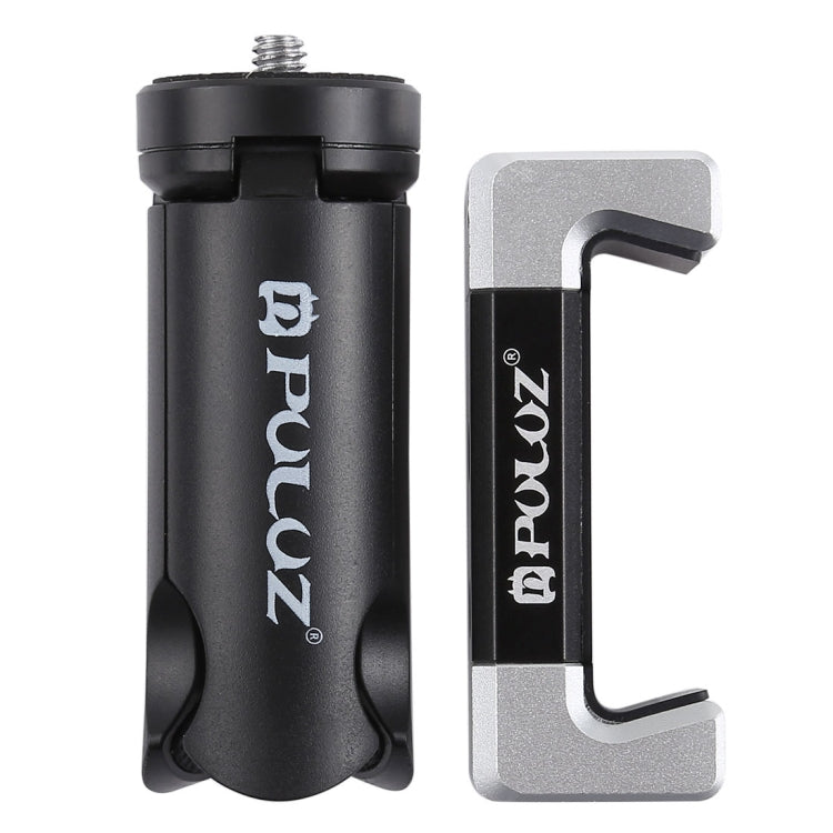 Trípode de plástico plegable PULUZ + soporte de abrazadera de aleación de aluminio con zapata fría para iPhone, Galaxy, Huawei, Xiaomi, Sony, HTC, Google y otros teléfonos inteligentes, Tripod+Clamp 3