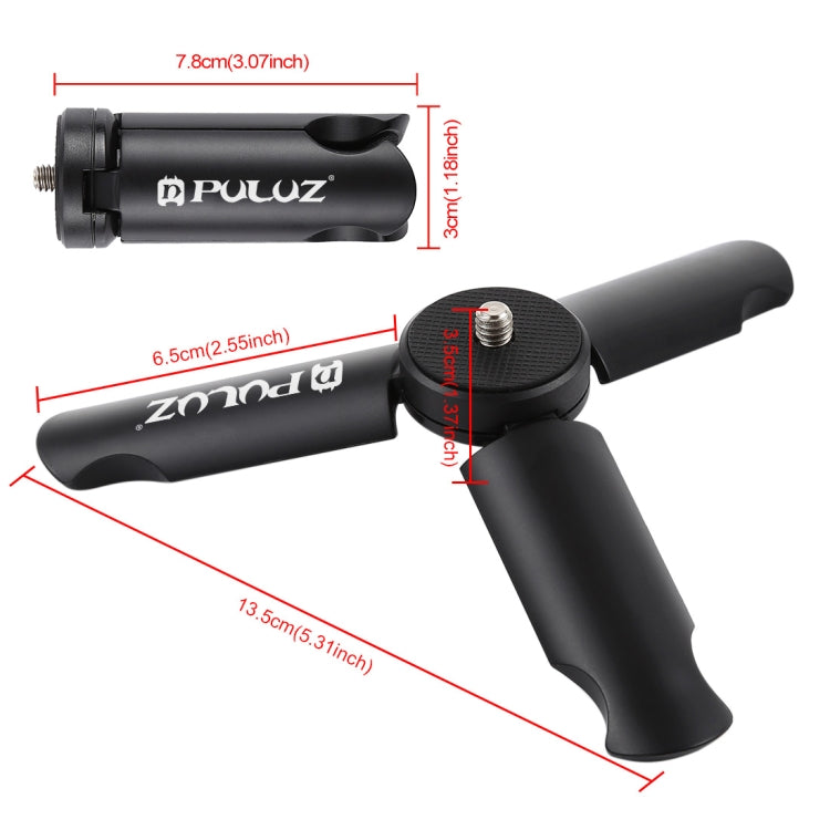 Trípode de plástico plegable PULUZ + soporte de abrazadera de aleación de aluminio con zapata fría para iPhone, Galaxy, Huawei, Xiaomi, Sony, HTC, Google y otros teléfonos inteligentes, Tripod+Clamp 3