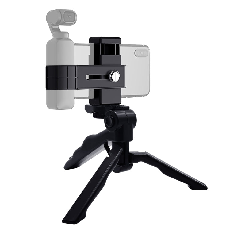 Abrazadera de fijación para teléfono inteligente PULUZ, soporte de montaje de 1/4 pulgadas + Kits de montaje de trípode plegable con agarre para DJI OSMO Pocket/Pocket 2, Clamp+Tripod