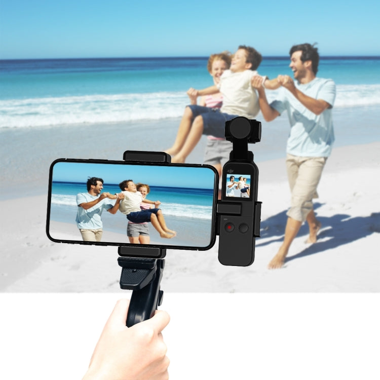 Abrazadera de fijación para teléfono inteligente PULUZ, soporte de montaje de 1/4 pulgadas + Kits de montaje de trípode plegable con agarre para DJI OSMO Pocket/Pocket 2, Clamp+Tripod