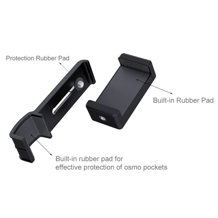 Abrazadera de fijación para teléfono inteligente PULUZ, soporte de montaje de 1/4 pulgadas + Kits de montaje de trípode plegable con agarre para DJI OSMO Pocket/Pocket 2, Clamp+Tripod
