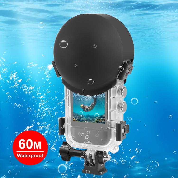 Estuche de buceo sellado e impermeable PULUZ de 60 m para Insta360 X5 con tapa de silicona para el objetivo., Diving Case with Silicone Lens Cover