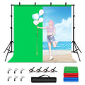 PULUZ 2x2m fondo de estudio fotográfico soporte telón de fondo Kit de soporte de barra transversal con fondos rojos/azules/verdes, 2 x 2m(double stands), 2x3m (Double stands)