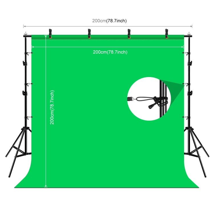 PULUZ 2x2m fondo de estudio fotográfico soporte telón de fondo Kit de soporte de barra transversal con fondos rojos/azules/verdes, 2 x 2m(double stands), 2x3m (Double stands)