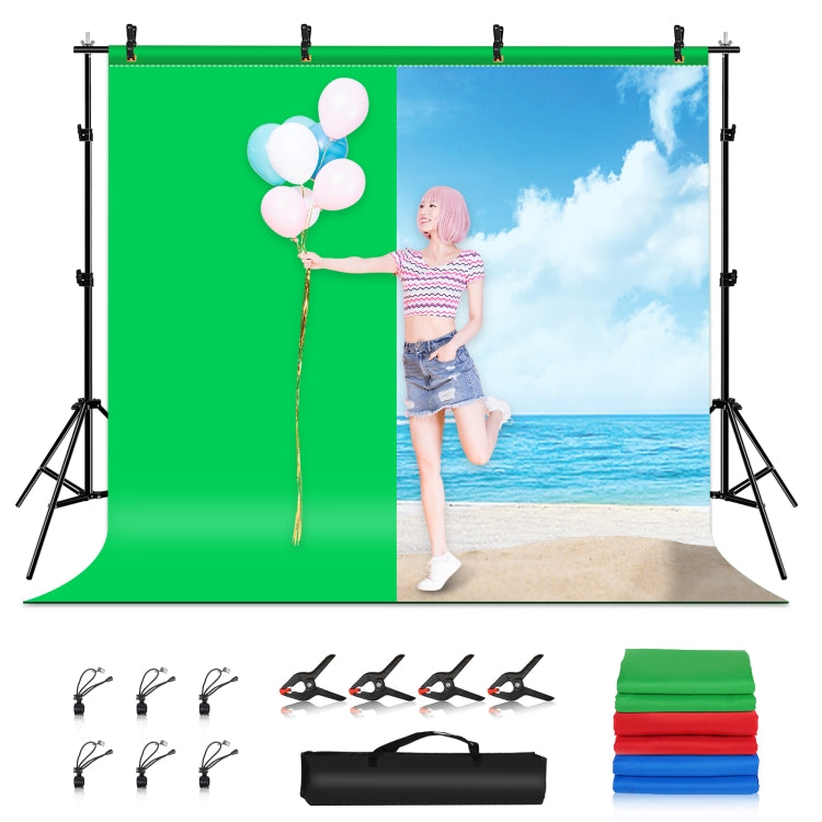 PULUZ 2,9x2m fondo de estudio fotográfico soporte telón de fondo Kit de soporte de barra transversal con fondos rojos/azules/verdes, 2.9 x2 m (double stands), 2.9x2m  (Double stands)