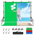 PULUZ 2,9x2m fondo de estudio fotográfico soporte telón de fondo Kit de soporte de barra transversal con fondos rojos/azules/verdes, 2.9 x2 m (double stands), 2.9x2m  (Double stands)