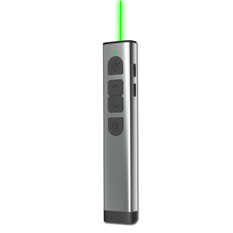 Doosl DSIT032 Presentador inalámbrico de 2,4 GHz Representación con clicker de PowerPoint Control remoto Puntero láser verde, Distancia de control: 100 m, Green Laser