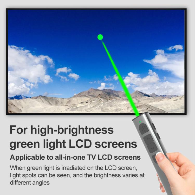 Doosl DSIT032 Presentador inalámbrico de 2,4 GHz Representación con clicker de PowerPoint Control remoto Puntero láser verde, Distancia de control: 100 m, Green Laser