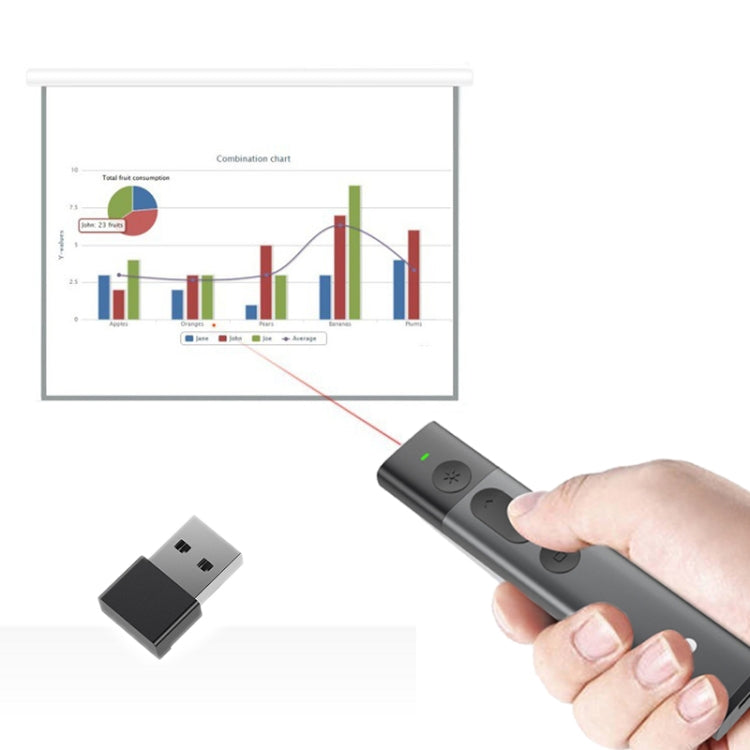 Puntero láser rojo DOOSL DSIT036, presentador inalámbrico de 2,4 GHz, clicker para PowerPoint, Red Laser