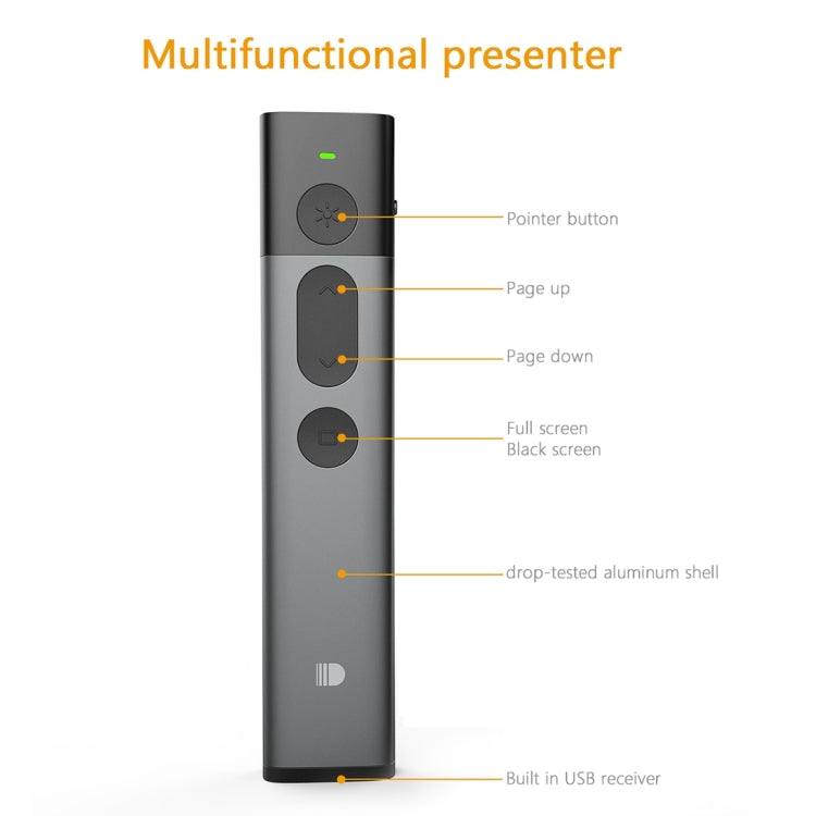 Puntero láser rojo DOOSL DSIT036, presentador inalámbrico de 2,4 GHz, clicker para PowerPoint, Red Laser