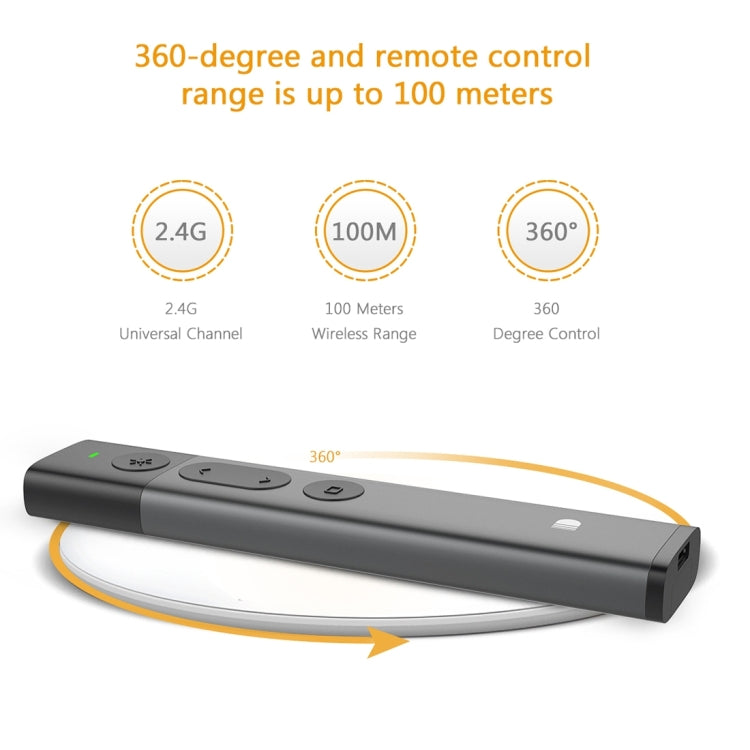 Puntero láser rojo DOOSL DSIT036, presentador inalámbrico de 2,4 GHz, clicker para PowerPoint, Red Laser