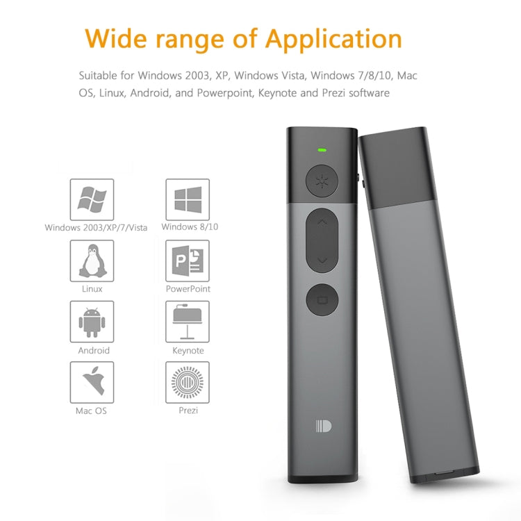 Puntero láser rojo DOOSL DSIT036, presentador inalámbrico de 2,4 GHz, clicker para PowerPoint, Red Laser