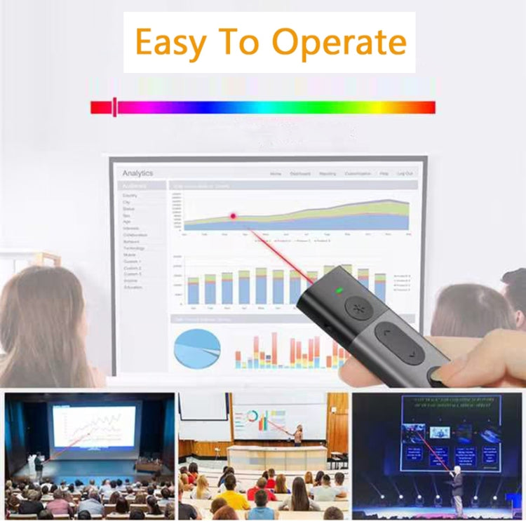 Puntero láser rojo DOOSL DSIT036, presentador inalámbrico de 2,4 GHz, clicker para PowerPoint, Red Laser