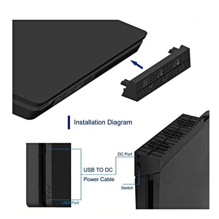DOBE TP4-819 Ventilador de refrigeración con control de temperatura para consola de juegos Sony PS4 Slim, TP4-819