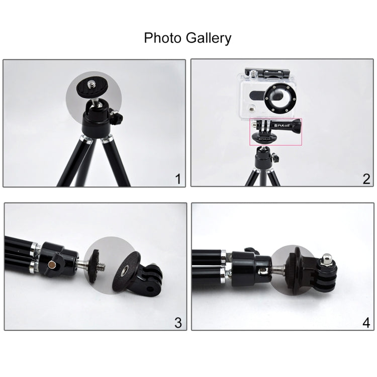 Adaptador de montaje para trípode de cámara PULUZ para cámaras de deportes de acción PULUZ Montura de abrazadera flexible para GoPro Hero11 Black / HERO10 Black /9 Black /8 Black /7/6/5/5 Session /4 Session /4/3+ /3/2/1, DJI Osmo Action y otras cámaras...