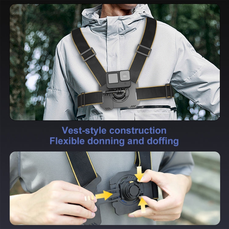 Cinturón de arnés con correa para el pecho magnético de liberación rápida PULUZ, Chest Strap