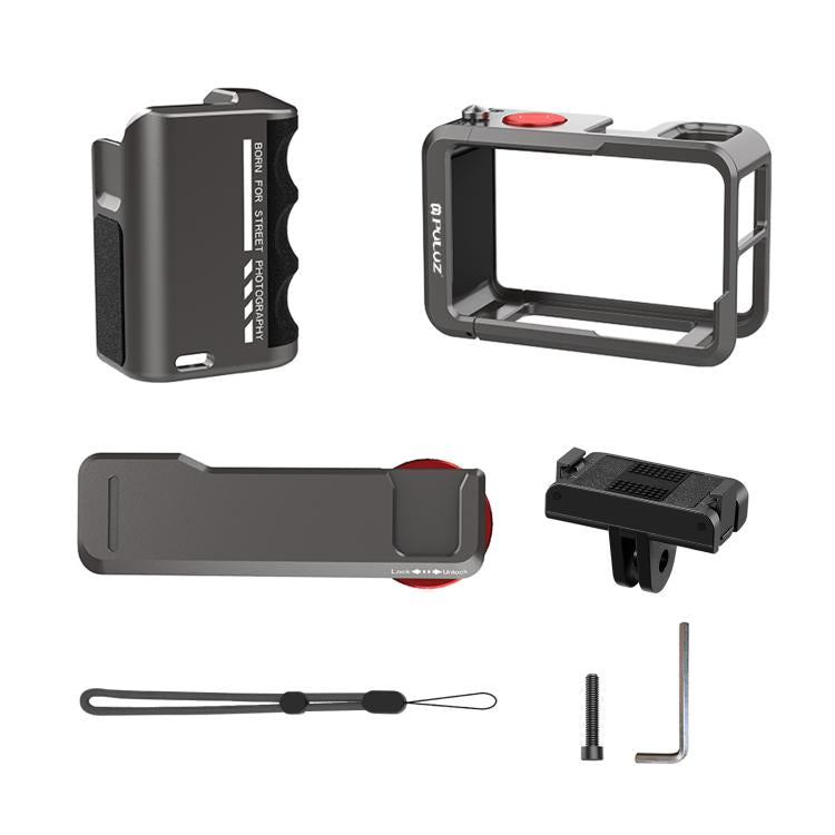 Adaptador de expansión de jaula metálica para cámara PULUZ con empuñadura para DJI Osmo Action 5 Pro / 4 / 3, For DJI Osmo Action 5 Pro / 4 / 3