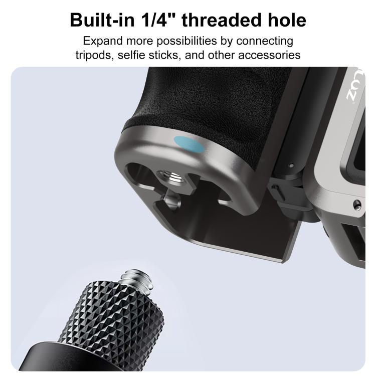 Adaptador de expansión de jaula metálica para cámara PULUZ con empuñadura para DJI Osmo Action 5 Pro / 4 / 3, For DJI Osmo Action 5 Pro / 4 / 3