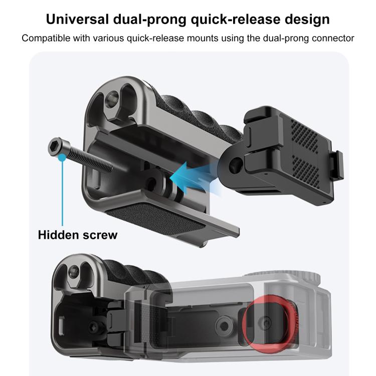 Adaptador de expansión de jaula metálica para cámara PULUZ con empuñadura para DJI Osmo Action 5 Pro / 4 / 3, For DJI Osmo Action 5 Pro / 4 / 3