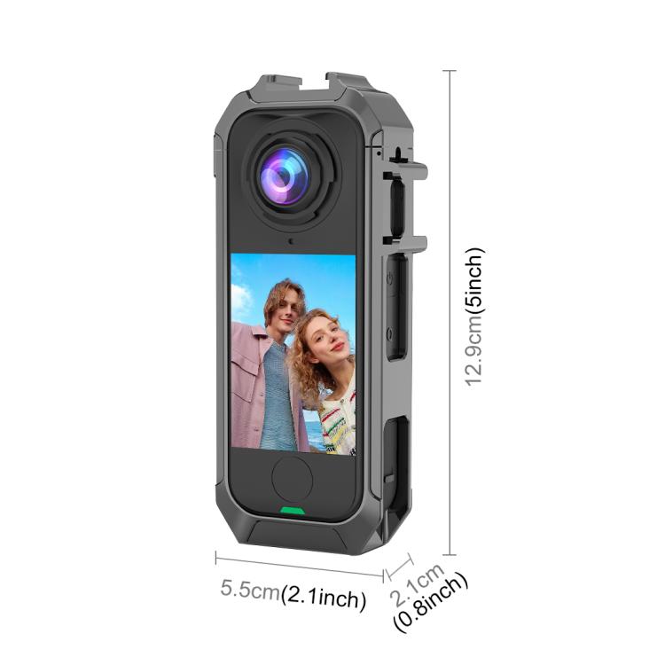 Estructura protectora metálica PULUZ para Insta360 X4 Air con base de zapata fría expandible., For Insta360 X4 Air