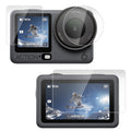 Protector de pantalla de cristal templado para DJI Osmo Action 6 / 6 Pro PULUZ Lens + pantalla frontal y trasera, Tempered Glass Film