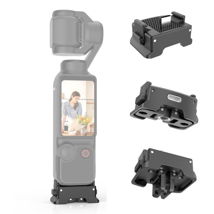 Base adaptadora de carga de plástico de liberación rápida PULUZ para DJI Osmo Pocket 3, Charging Adapter Base