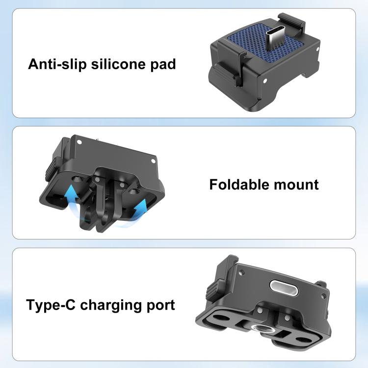 Base adaptadora de carga de plástico de liberación rápida PULUZ para DJI Osmo Pocket 3, Charging Adapter Base