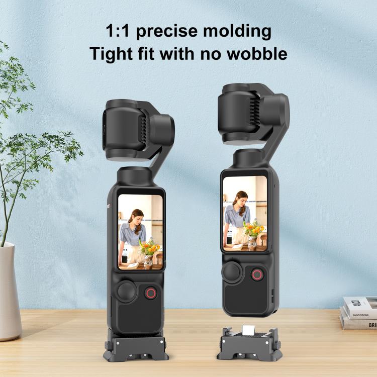 Base adaptadora de carga de plástico de liberación rápida PULUZ para DJI Osmo Pocket 3, Charging Adapter Base