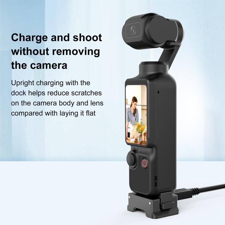 Base adaptadora de carga de plástico de liberación rápida PULUZ para DJI Osmo Pocket 3, Charging Adapter Base