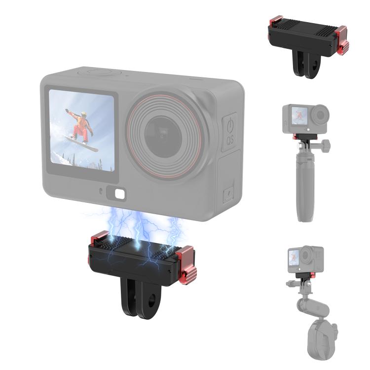 Base de montaje magnética de liberación rápida de plástico con dos garras PULUZ para DJI Osmo Action 6 / Nano, Two Claw Quick-Release Base