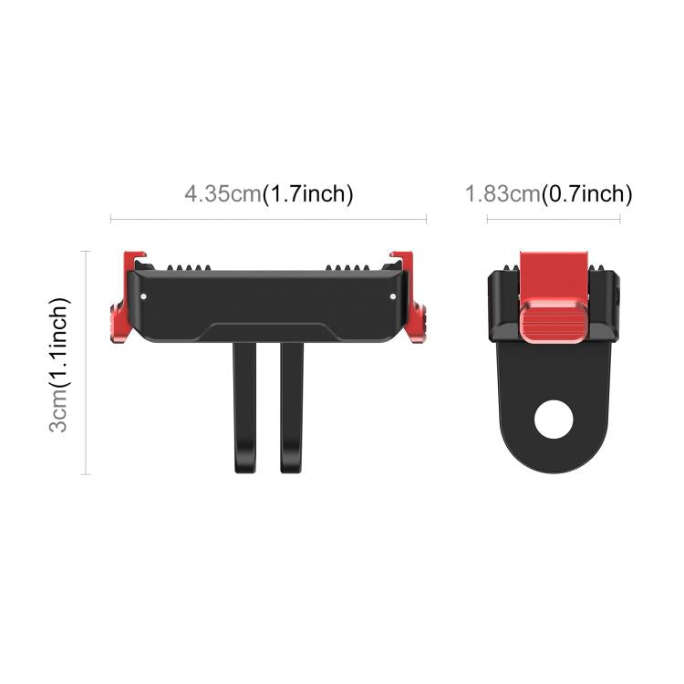 Base de montaje magnética de liberación rápida de plástico con dos garras PULUZ para DJI Osmo Action 6 / Nano, Two Claw Quick-Release Base