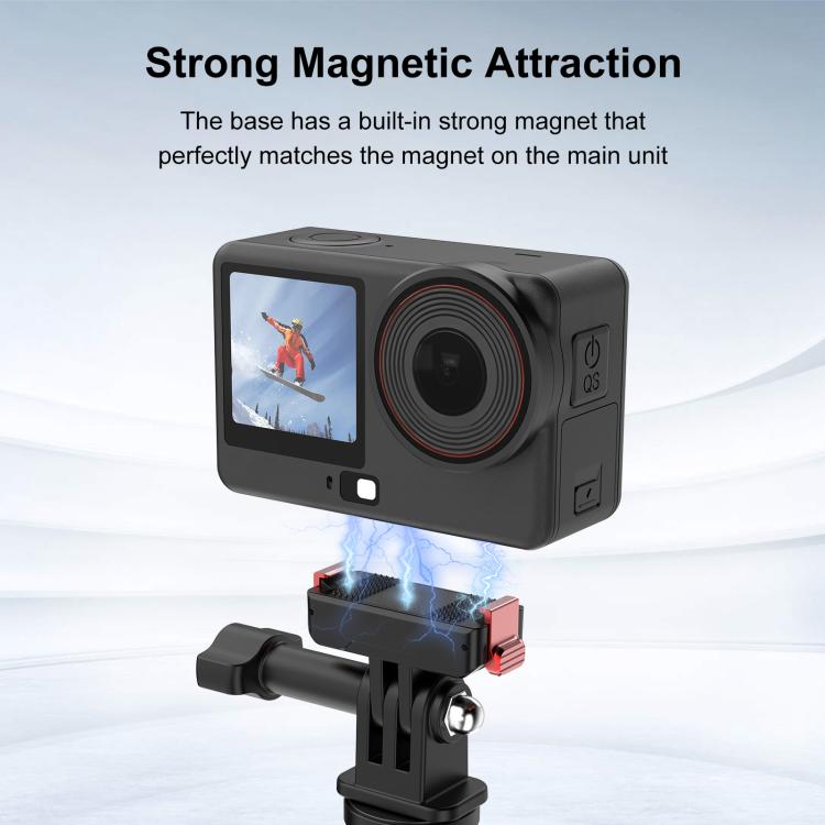 Base de montaje magnética de liberación rápida de plástico con dos garras PULUZ para DJI Osmo Action 6 / Nano, Two Claw Quick-Release Base