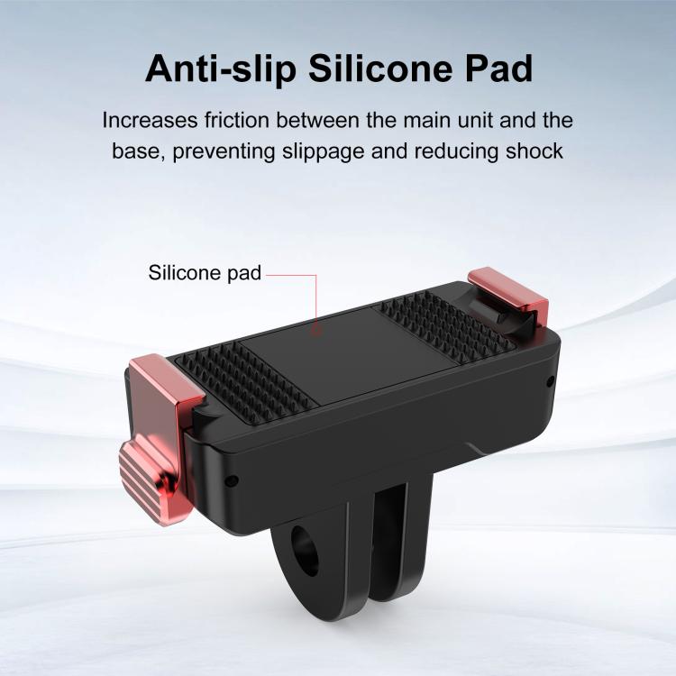Base de montaje magnética de liberación rápida de plástico con dos garras PULUZ para DJI Osmo Action 6 / Nano, Two Claw Quick-Release Base
