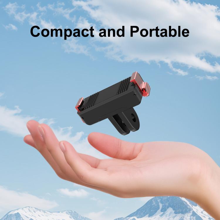 Base de montaje magnética de liberación rápida de plástico con dos garras PULUZ para DJI Osmo Action 6 / Nano, Two Claw Quick-Release Base
