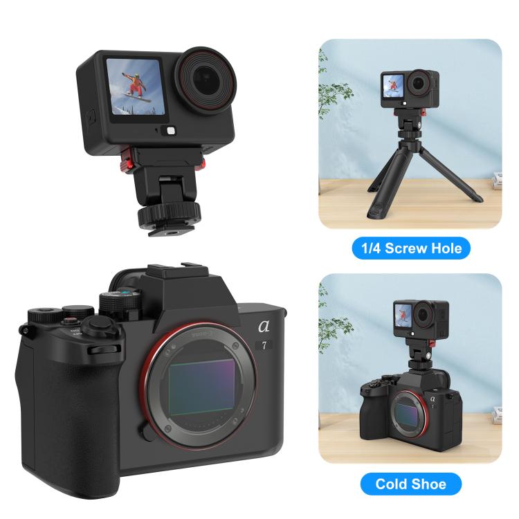 Base de montaje de liberación rápida para gimbal de plástico PULUZ para DJI Osmo Action 6 / Nano, Gimbal Quick-Release Base