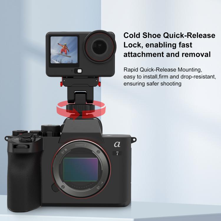 Base de montaje de liberación rápida para gimbal de plástico PULUZ para DJI Osmo Action 6 / Nano, Gimbal Quick-Release Base