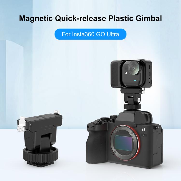 Base de montaje magnética de liberación rápida para gimbal Ultra PULUZ de plástico Insta360 GO Ultra, Gimbal Quick Release Base