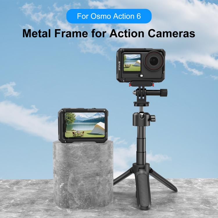 Estructura metálica PULUZ con zapata fría para DJI Osmo Action 6, Metal Cage