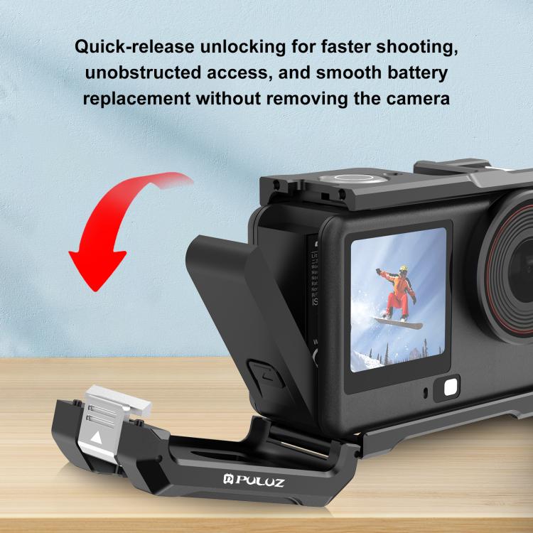 Estructura metálica PULUZ con zapata fría para DJI Osmo Action 6, Metal Cage