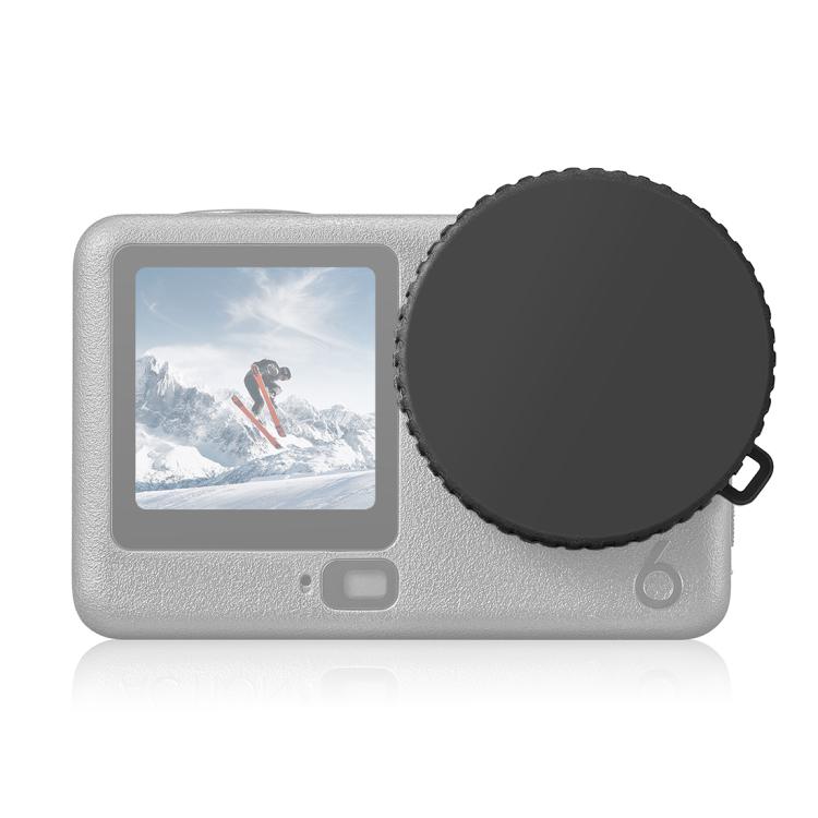 Tapa de lente de silicona PULUZ con correa para DJI Osmo Action 6, Silicone Lens Cap