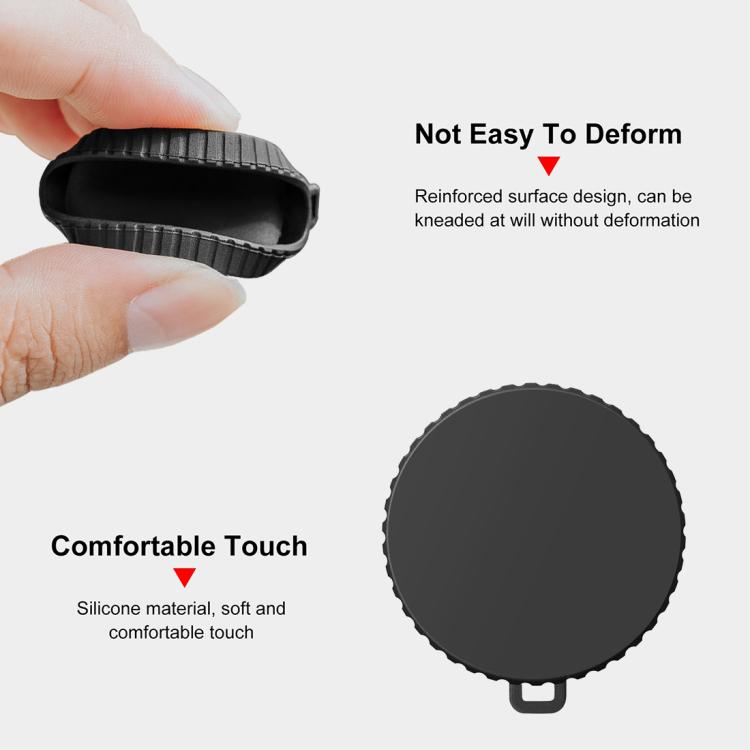 Tapa de lente de silicona PULUZ con correa para DJI Osmo Action 6, Silicone Lens Cap