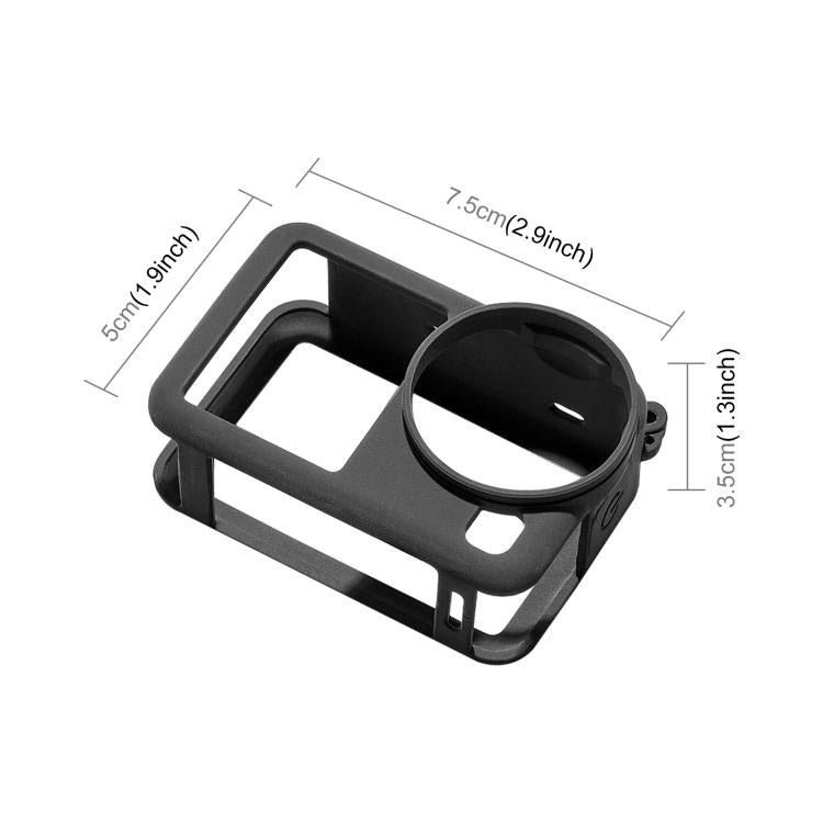 Funda protectora de silicona PULUZ con correa para la muñeca y tapa para el objetivo, compatible con DJI Osmo Action 6., Silicone Protective Cover