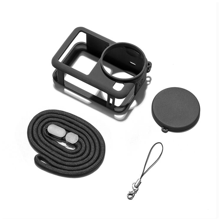 Funda protectora de silicona PULUZ con correa para la muñeca y tapa para el objetivo, compatible con DJI Osmo Action 6., Silicone Protective Cover