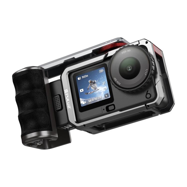 Adaptador de expansión de jaula de cámara metálica PULUZ con empuñadura para DJI Osmo Action 6, For DJI Osmo Action 6