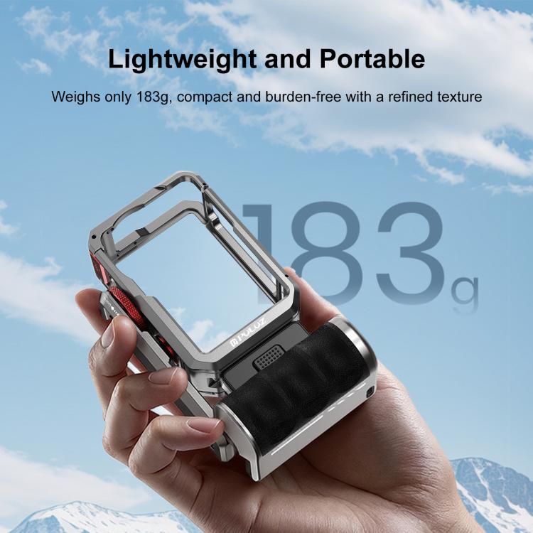 Adaptador de expansión de jaula de cámara metálica PULUZ con empuñadura para DJI Osmo Action 6, For DJI Osmo Action 6