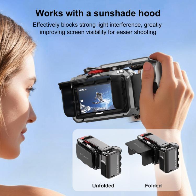 Adaptador de expansión de jaula de cámara metálica PULUZ con empuñadura para DJI Osmo Action 6, For DJI Osmo Action 6