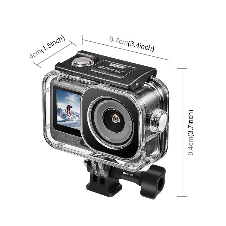 Carcasa sumergible impermeable PULUZ de 60 m / 196 pies para DJI Osmo Action 6 con adaptador invisible y tornillo largo., Waterproof Shell