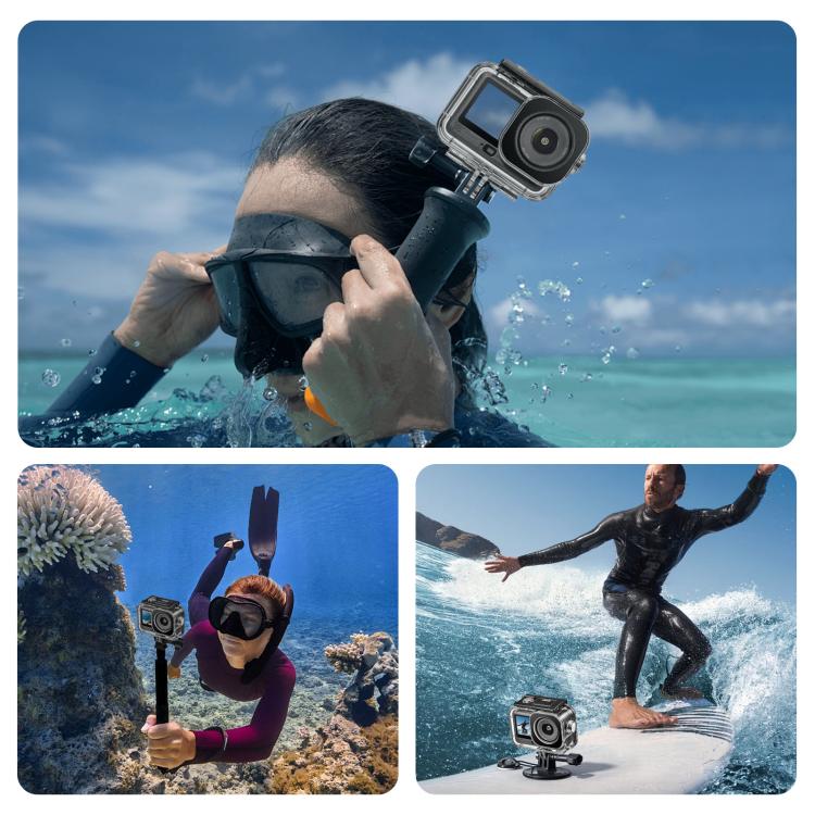 Carcasa sumergible impermeable PULUZ de 60 m / 196 pies para DJI Osmo Action 6 con adaptador invisible y tornillo largo., Waterproof Shell