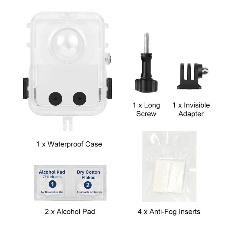 Carcasa sumergible para cámara DJI Osmo 360 PULUZ, resistente al agua hasta 40 m de profundidad., For DJI Osmo 360